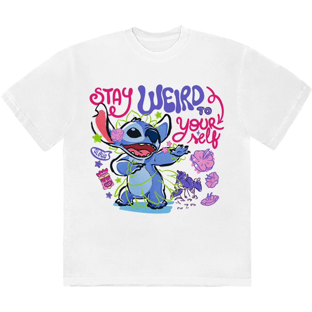 Disney - Lilo & Stitch - Stay Weird To Yourself T-shirt Homme - Blanc